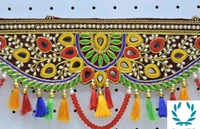 36 inch Tradational Multicolour Fabric and Beads Toran  For Decorate Home and Festival  - 36inch, Multicolour, Pack of 1